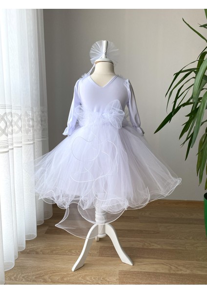 Uzun Kollu Tül Etekli Çocuk Abiye Elbise modelleri