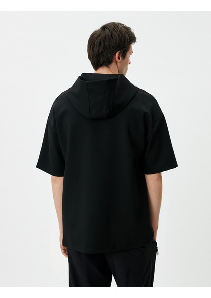 Sweatshirt Eşofman Üstü Baskılı Kapüşonlu Kısa Kollu fırsatları