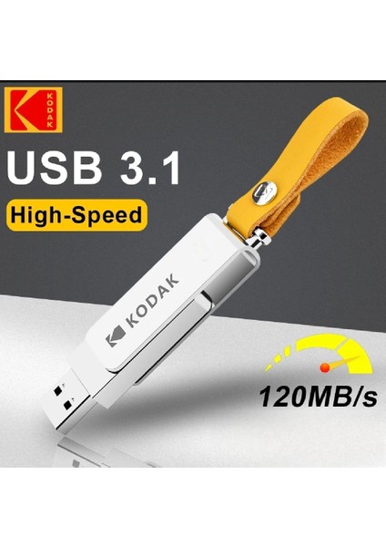 K133 128Gb. Yüksek Hızlı 3.1 USB Flash Bellek Dönüştürücü Hediye Metal Orjinal Sağlam