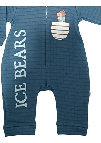 4861T Erkek Bebek Ice Bears Baskılı Tulum
