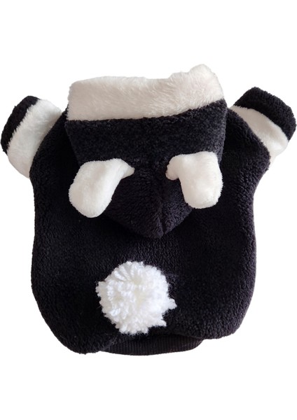 Kedi Köpek Kıyafetleri Siyah Beyaz Welsoft Sweatshirt