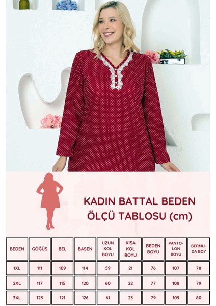 Kadın Bordo V Yaka Patlı Süper Soft Puantiyeli Süet Büyük Beden Pijama Takımı EDY2750UKB-B