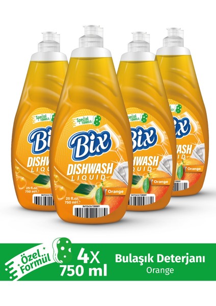 Bulaşık Deterjanı Elde Yıkama 4 x 750 ml Portakal