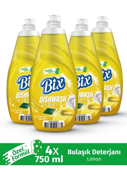 Bulaşık Deterjanı Elde Deterjanı 4 x 750 ml Limon