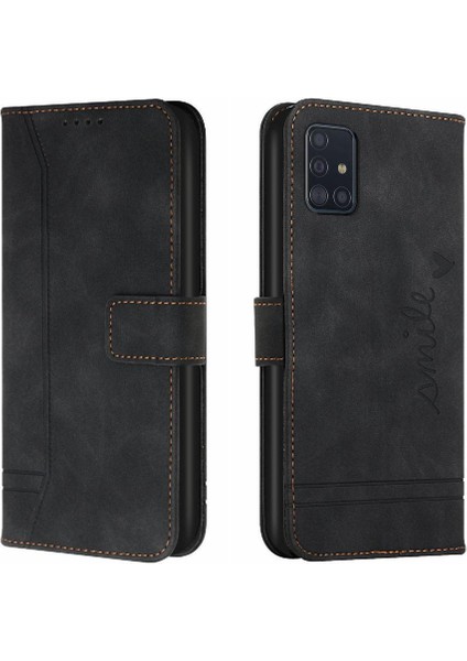 Telefon Kılıfı Için Samsung Galaxy A71 4g El Kayışı Pu Deri Flip Folio Kart (Yurt Dışından)