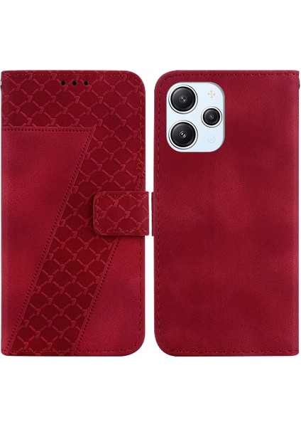 Telefon Kılıfı Için Xiaomi Redmi 12 4g Pu Deri Kabartmalı Desen Flip Folio (Yurt Dışından)