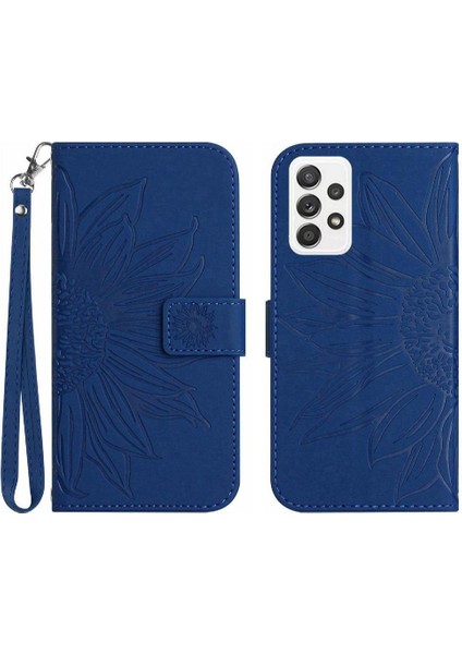 Kart Yuvaları Tutucu ile Samsung Galaxy CASE/A52S Kabartmalı Ayçiçeği Için Kılıf (Yurt Dışından)