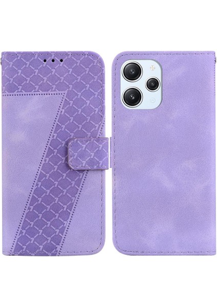 Telefon Kılıfı Için Xiaomi Redmi 12 4g Pu Deri Kabartmalı Desen Flip Folio (Yurt Dışından)