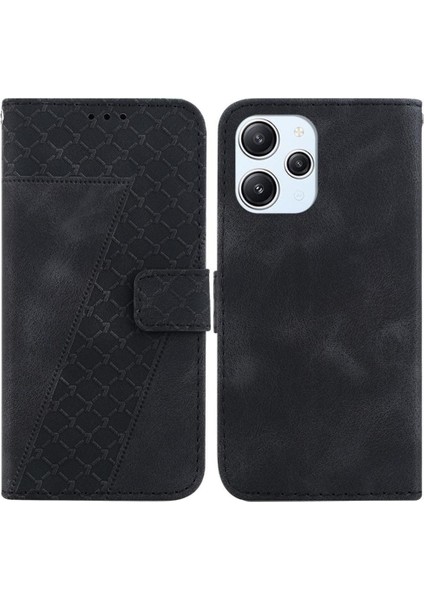 Telefon Kılıfı Için Xiaomi Redmi 12 4g Pu Deri Kabartmalı Desen Flip Folio (Yurt Dışından)