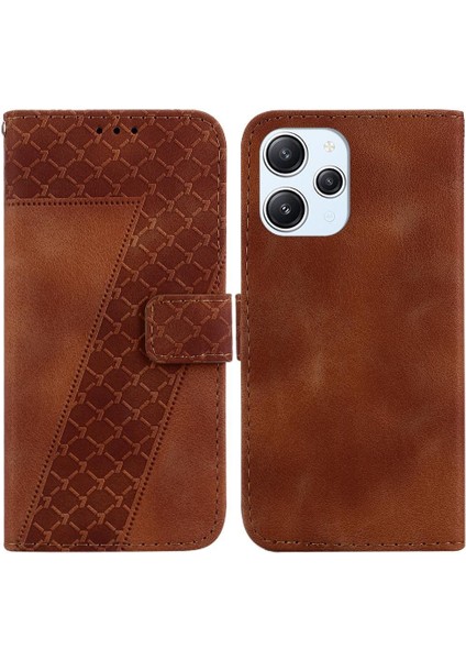 Telefon Kılıfı Için Xiaomi Redmi 12 4g Pu Deri Kabartmalı Desen Flip Folio (Yurt Dışından)