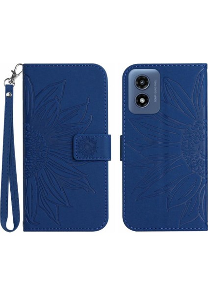 Motorola Moto G Oynamak Için Kılıf Kart Yuvaları ile 4g 2024 Kabartmalı Ayçiçeği (Yurt Dışından)