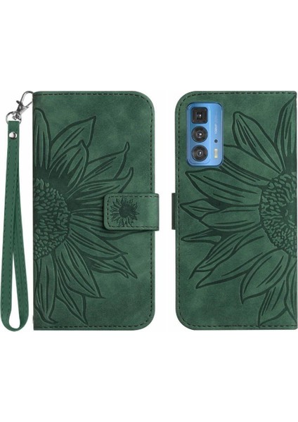 Motorola Kenar 20 Pro Için Kılıf Kart Yuvaları Tutucu ile Kısa Kayış Kabartmalı (Yurt Dışından)