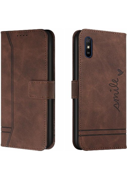 Telefon Kılıfı Için Xiaomi Redmi 9A Kart Yuvaları Kapak Çevirin Folio Cüzdan Manyetik (Yurt Dışından)