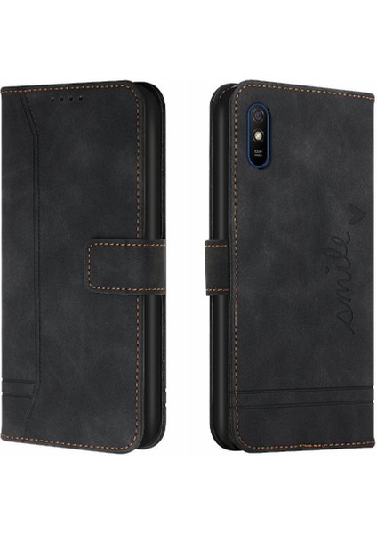 Telefon Kılıfı Için Xiaomi Redmi 9A Kart Yuvaları Kapak Çevirin Folio Cüzdan Manyetik (Yurt Dışından)