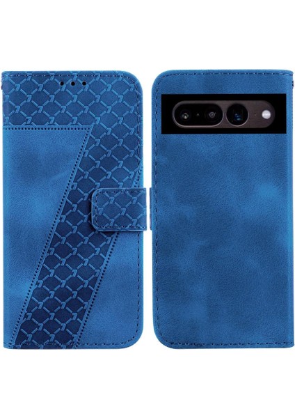 Google Piksel 7 Pro Için Telefon Kılıfı Pu Deri Kabartmalı Desen Flip Folio (Yurt Dışından)