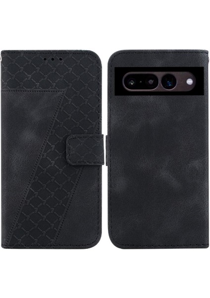 Google Piksel 7 Pro Için Telefon Kılıfı Pu Deri Kabartmalı Desen Flip Folio (Yurt Dışından)