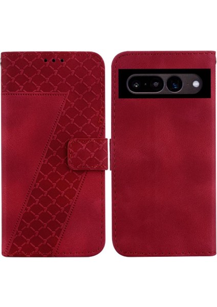 Google Piksel 7 Pro Için Telefon Kılıfı Pu Deri Kabartmalı Desen Flip Folio (Yurt Dışından)