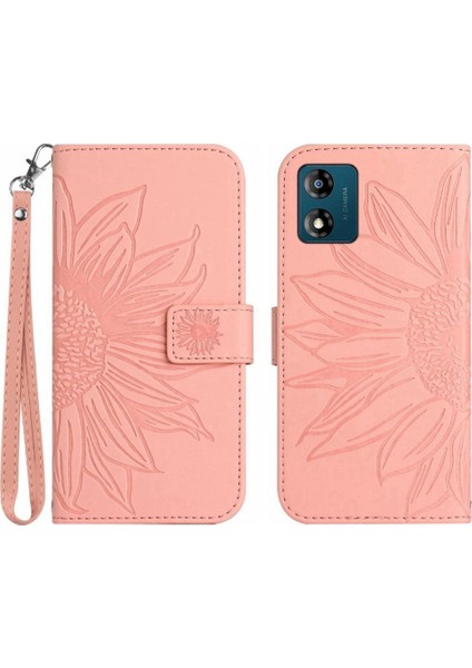 Motorola E13 Için Kart Yuvaları Tutucu ile Kabartmalı Ayçiçeği Flip Telefon (Yurt Dışından)