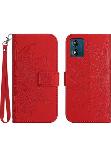 Motorola E13 Için Kart Yuvaları Tutucu ile Kabartmalı Ayçiçeği Flip Telefon (Yurt Dışından)