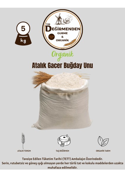 Organik Atalık Gacer Buğday Unu - 5 Kilo