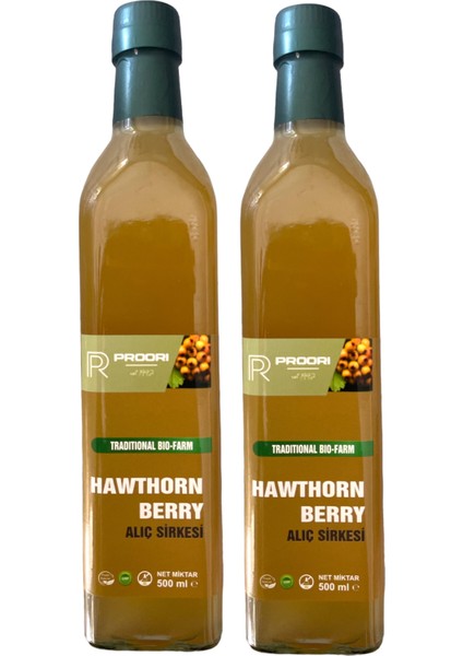 Yıllanmış Alıç Sirkesi 500 ml Içilebilir Doğal Fermantasyon 2'li Paket (1000 Ml)