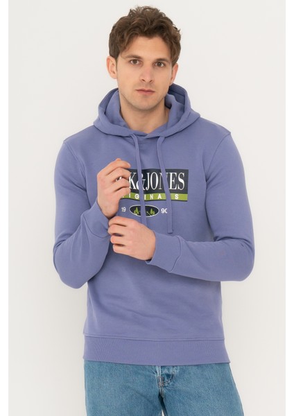 Jack & Jones Logo Baskılı Kapüşonlu Sweatshirt - Walter