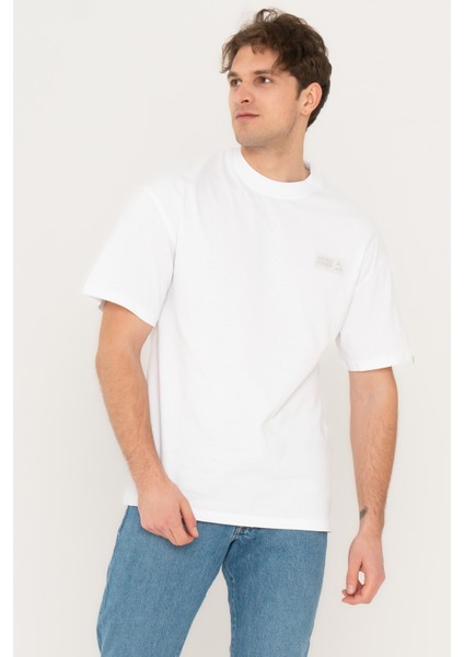 O Yaka Rahat Kesim Beyaz Erkek T-Shirt 12255604 modelleri