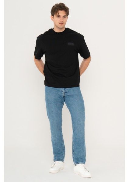 O Yaka Rahat Kesim Siyah Erkek T-Shirt 12255604