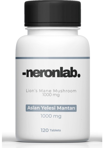 Aslan Yelesi Mantarı 1000 Mg 120 Tablet Lions Mane Mushroom Hericium Erinaceus