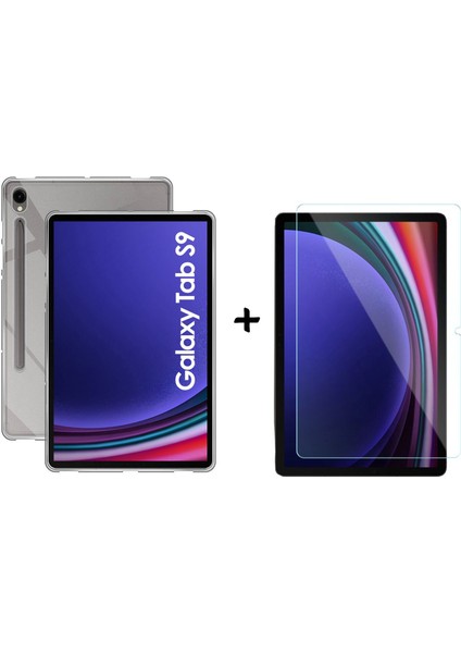 Samsung Galaxy Tab S9 X710 Için Silikon Kılıf + Temperli Cam Ekran Koruyucu - FC013