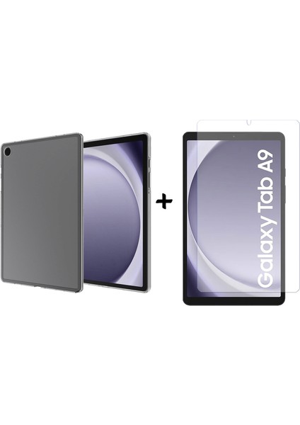 Samsung Galaxy Tab A9 8.7 Inch Için Silikon Kılıf + Temperli Cam Ekran Koruyucu - FC013