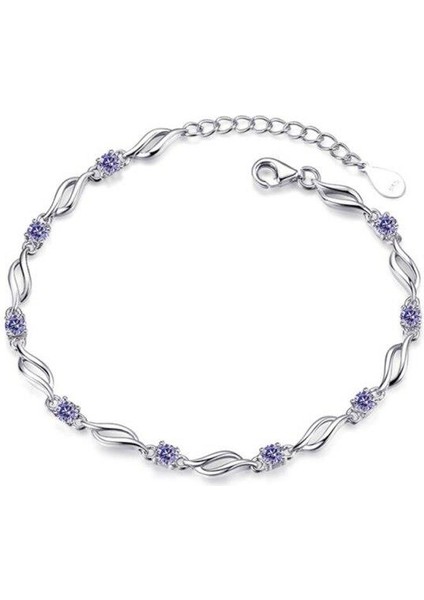 925 Ayar Gümüş Taşlı Ayarlanabilir Kadın Bileklik