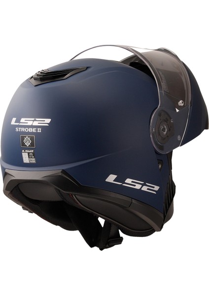 Strobe 2 Çene Açılır Güneş Vizör Mat Navy Mavi Kask