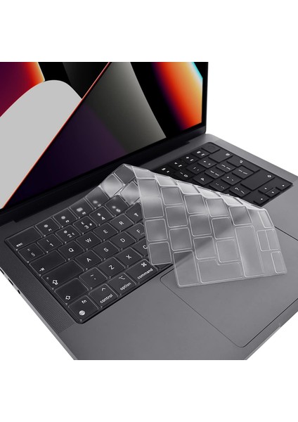 Apple Macbook 16’ Touch Bar A2141 Silikon Klavye Koruması Şeffaf Eu / Türkçe- FC338