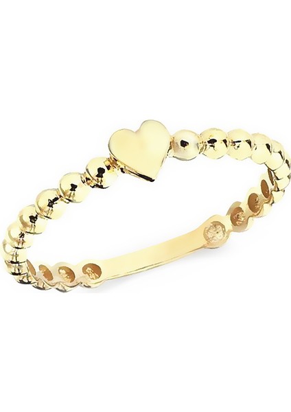 Altın Toptop Kalp Yüzük