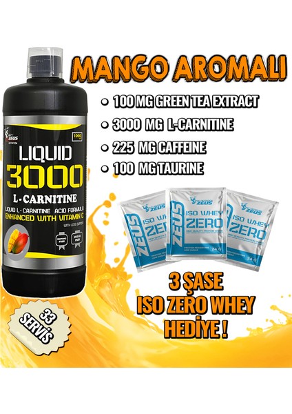 Zeus Nutrıtıon 3000 L-Carnitine 1000 ml Mango