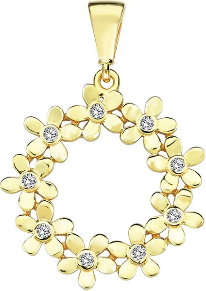 Altın Çiçek Çemberi Kolye