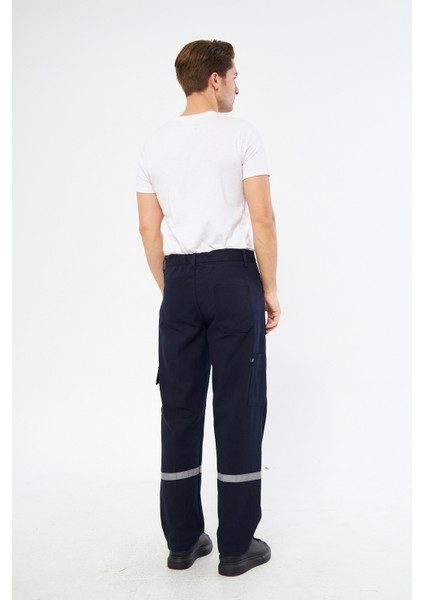Iş Pantolonu 16/12 Gabardin Pamuk Reflektörlü Kargo Cepli