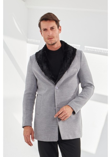 Erkek Dar Kesim Uzun Kaşe Kaban