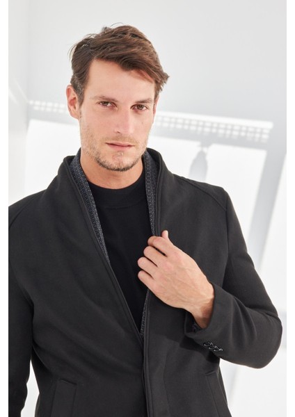 Erkek Dar Kesim Uzun Kaşe Kaban modelleri