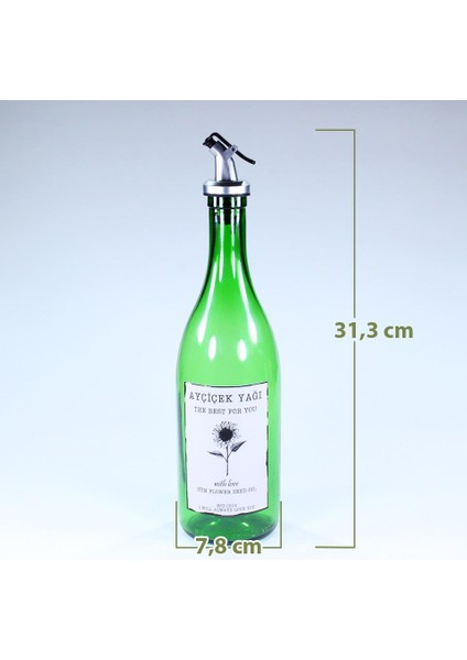 Yağdanlık Sosluk Sirkelik Özel Akıtıcılı Çimen Yeşili Ay Çiçek Etiketli 750 ml fiyatları