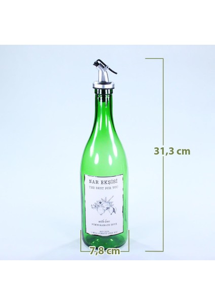 Yağdanlık Sosluk Sirkelik Özel Akıtıcılı Çimen Yeşili Nar Ekşisi Etiketli 750 ml fiyatları