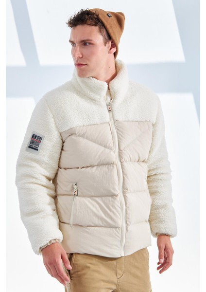 Su Geçirmez Erkek Peluşlu Şişme Mont