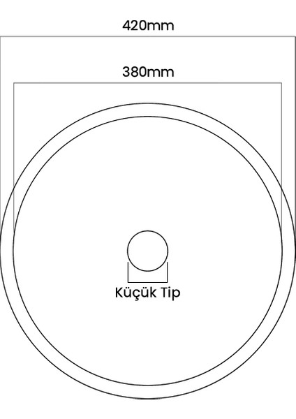 Tezgah Altı Kırmızı Eviye 38CM Paslanmaz Çelik