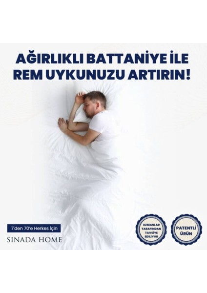 Ağırlıklı Battaniye Montessori Yorganı Selenity Taşlı 3 kg 104X152 %100 Pamuk 4 Mevsim Kullanılabilir