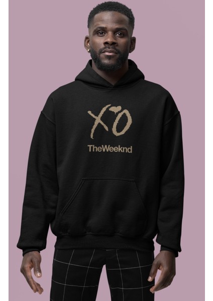 Fuddy Moda The Weeknd Xo Sırt Baskılı Kapüşonlu Sweatshirt, Unisex Oversize The Weeknd Xo Baskılı Hoodie