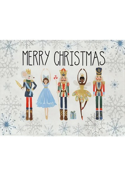 Merry Christmas Desenli Amerikan Servisi Dikdörtgen 35 x 50 cm