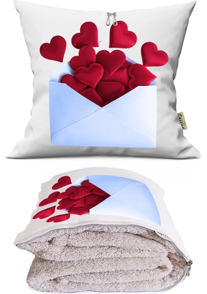 Kalpli Zarf Tv Battaniyeli Opsiyonel Dekoratif Kırlent Yastık