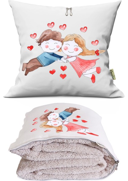 Love 6 Tv Battaniyeli Opsiyonel Dekoratif Hediye Yastık
