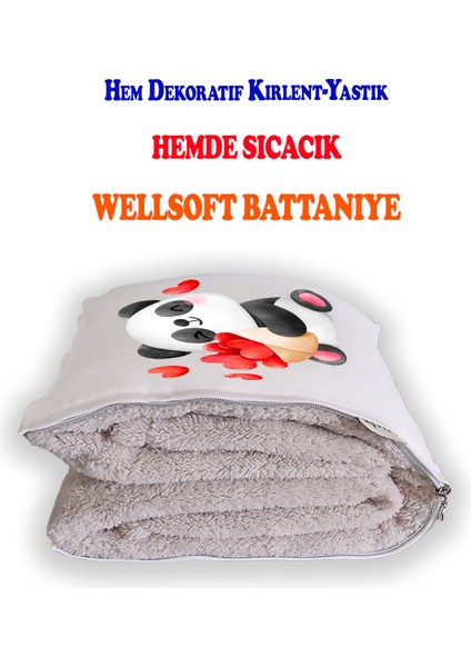 Kalpli Panda Tv Battaniyeli Opsiyonel Dekoratif Araç Içi Yastık fiyatları